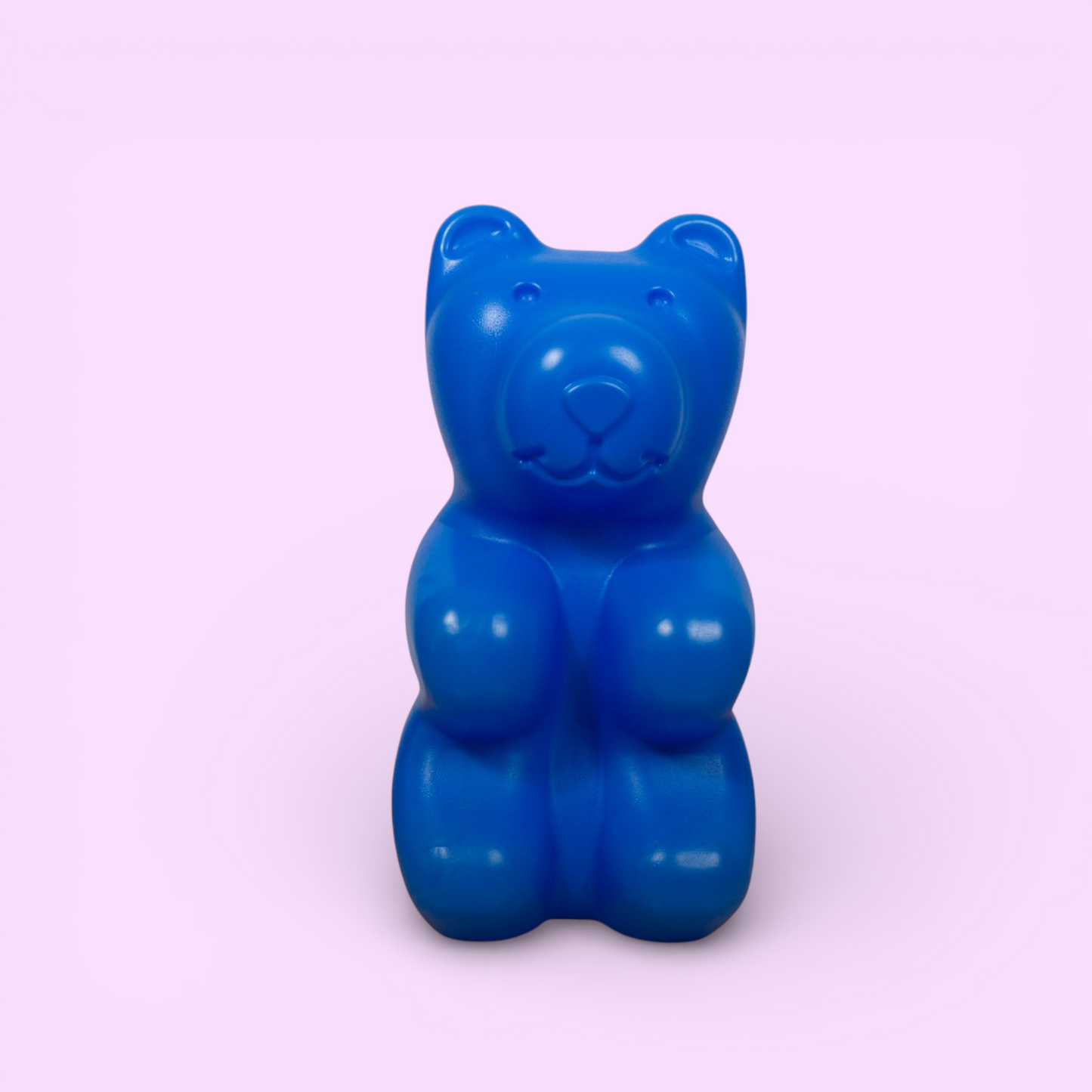 Niebieska lampka podłogowa Messow w kształcie gummy bear z lat 80., widok z przodu
