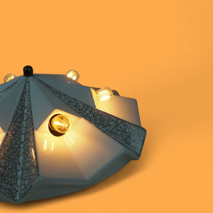 Gwiaździsty wzór ramion ceramicznej lampy ściennej Pan Leuchten space age, lata 70