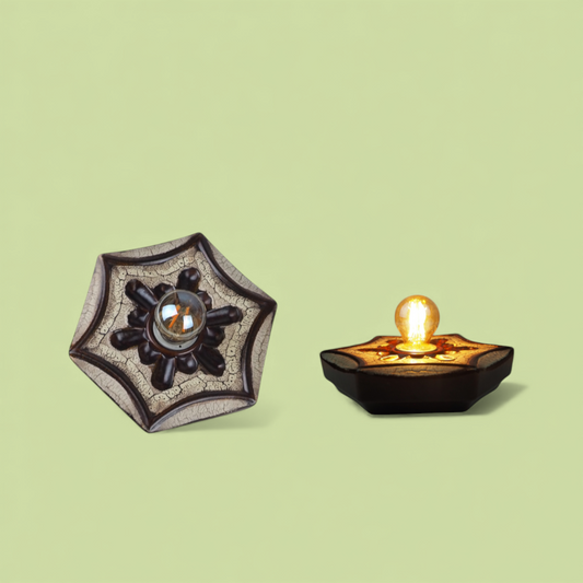 Zestaw dwóch ceramicznych kinkietów Pan Leuchten z Niemiec, lata 70., widok z przodu