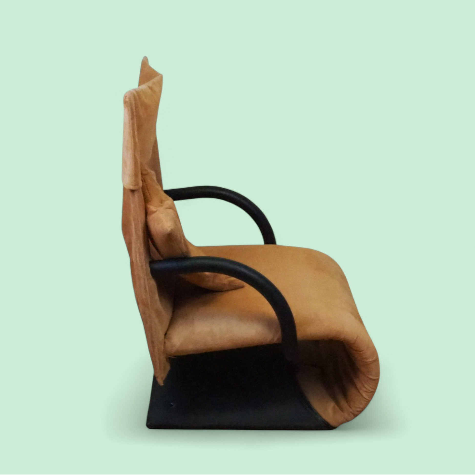 Fotel Zen Ligne Roset, ergonomiczne profilowane siedzisko i elastyczna konstrukcja, lata 80
